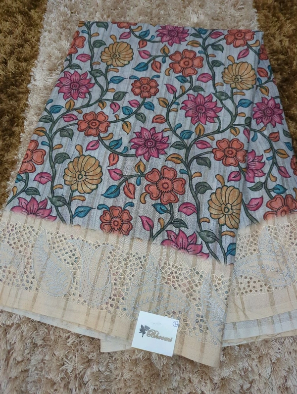 Tusser Embroidery  - Gray 2