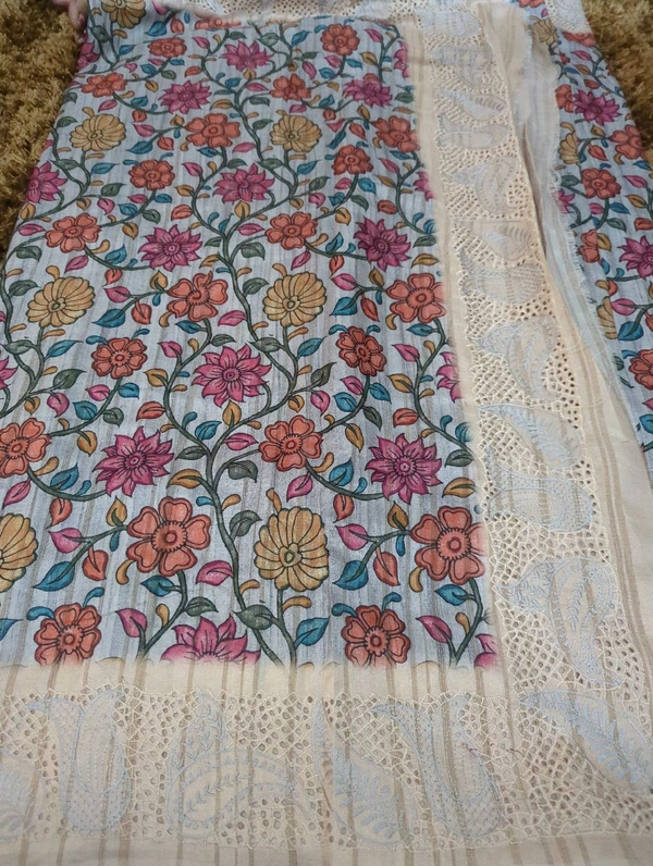 Tusser Embroidery  - Gray 2
