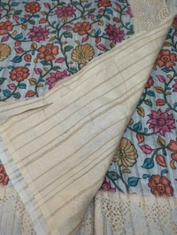 Tusser Embroidery  - Gray 2