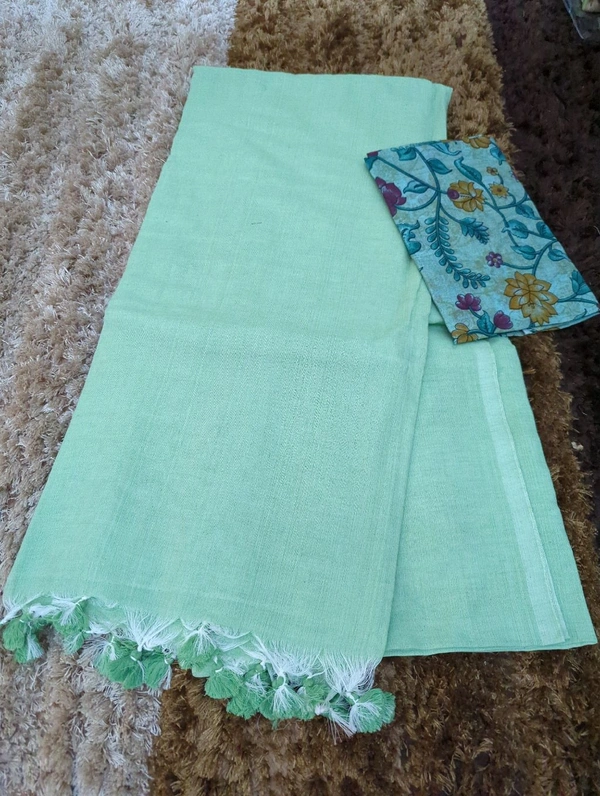 Cotton With Printed Blouse  - Conifer