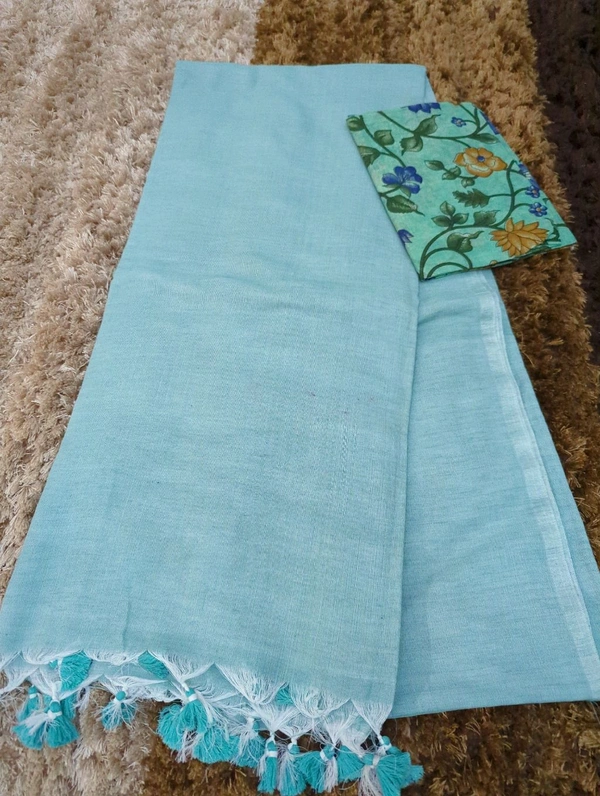 Cotton With Printed Blouse  - Jungle Mist