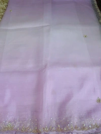 Pure Crush With Hand Work - Blue Chalk