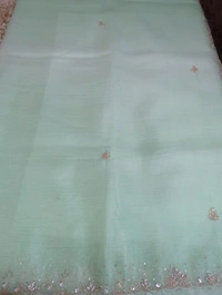 Pure Crush With Hand Work - Snowy Mint