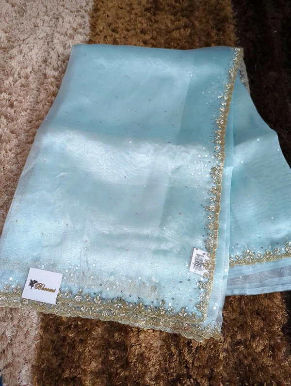 Pure Tissue Hand Work  - sky blue