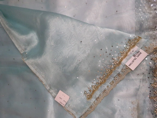 Pure Tissue Hand Work  - sky blue