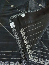 Designer Hand Work Saree - Black