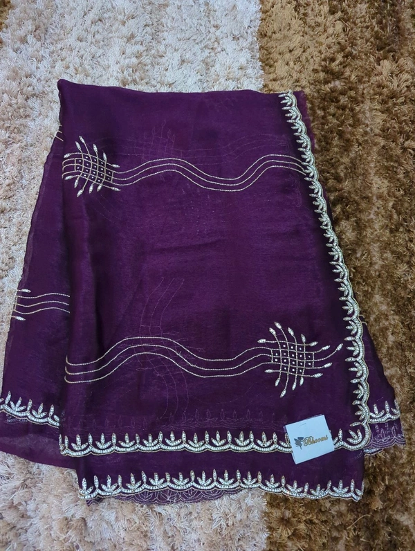 Designer Hand Work Saree - Purple