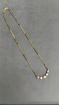 Black Diamonds With Diamond Replica Pendant  - 16 Inches