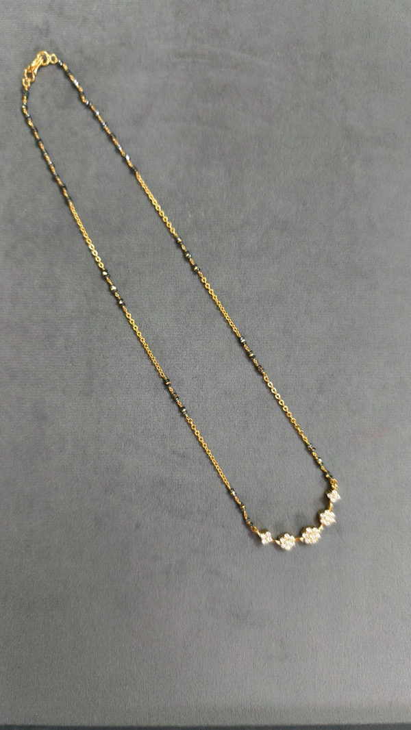 Black Diamonds With Diamond Replica Pendant  - 16 Inches
