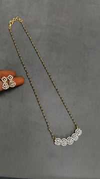 Black Diamonds With Diamond Replica Pendant And Eartops - 17 Inches