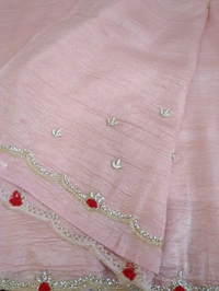 Pure Crush With Muggam Work  - Tickle Me Pink