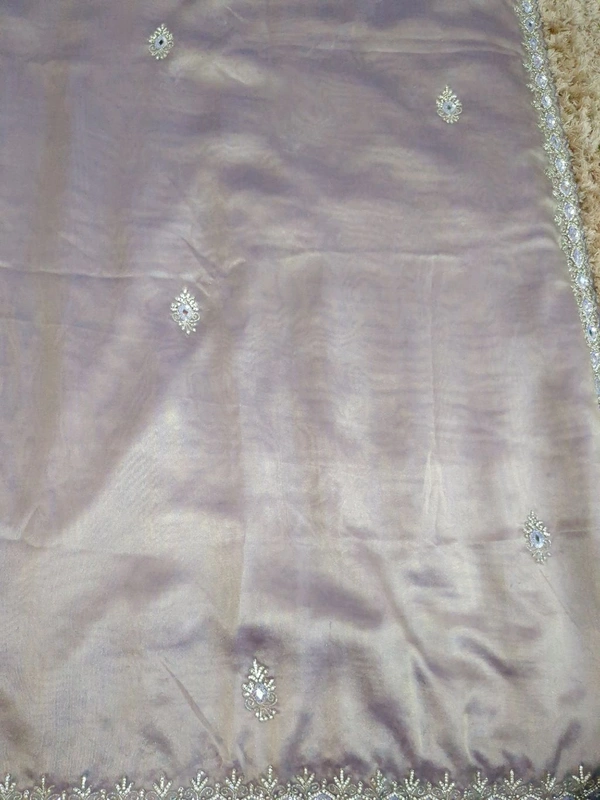 Pure Tissue With Hand Work - Light Wisteria