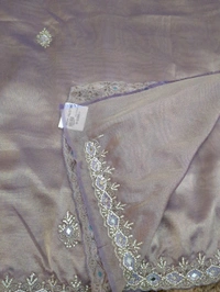 Pure Tissue With Hand Work - Light Wisteria
