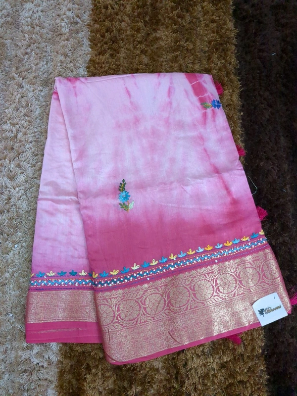 Soft Dola With Hand Work  - White 1