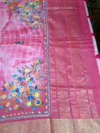 Soft Dola With Hand Work  - White 1