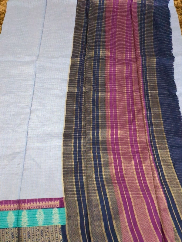 Pure Dola Kanchiborder - Periwinkle
