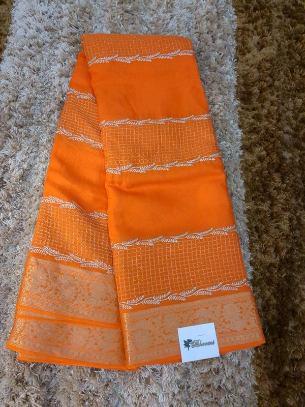 Pure Chinnon With 2ari Check S - Flush Orange