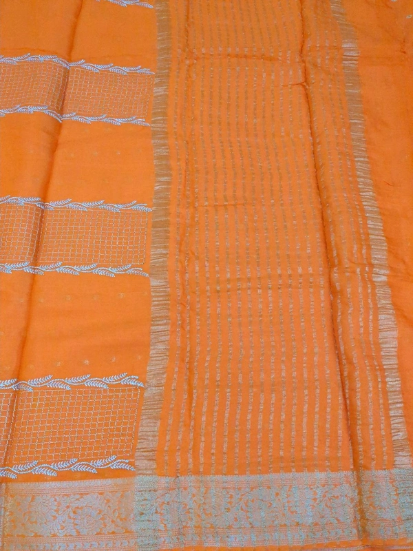 Pure Chinnon With 2ari Check S - Flush Orange