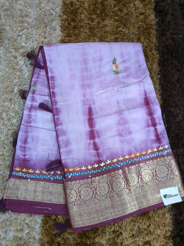 Soft Dola With Hand Work  - White 2
