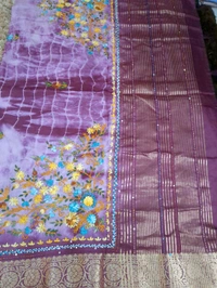 Soft Dola With Hand Work  - White 2