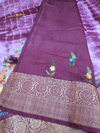 Soft Dola With Hand Work  - White 2