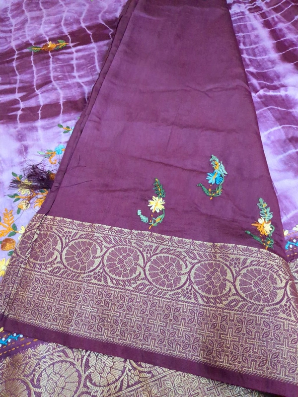 Soft Dola With Hand Work  - White 2
