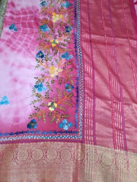 Soft Dola With Hand Work  - White 3