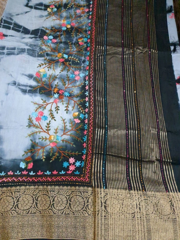 Soft Dola With Hand Work  - White 4