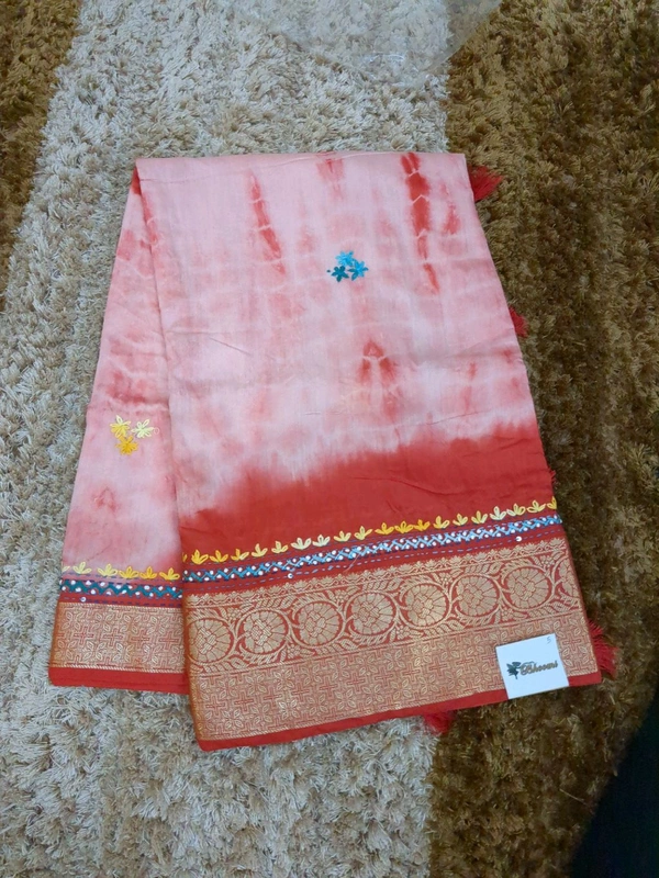 Soft Dola With Hand Work  - White 5