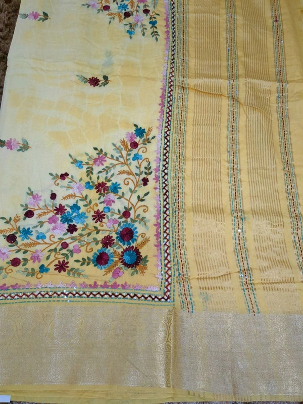Soft Dola With Hand Work  - White 6