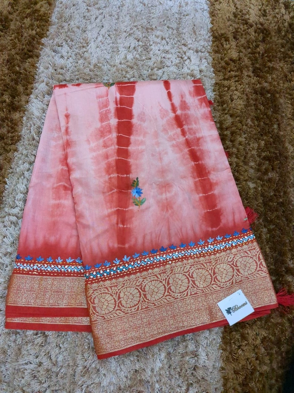Soft Dola With Hand Work  - White 7