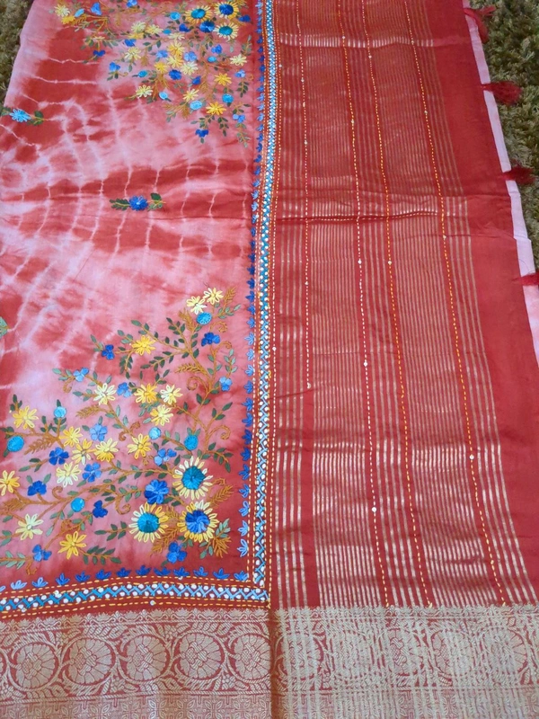 Soft Dola With Hand Work  - White 7