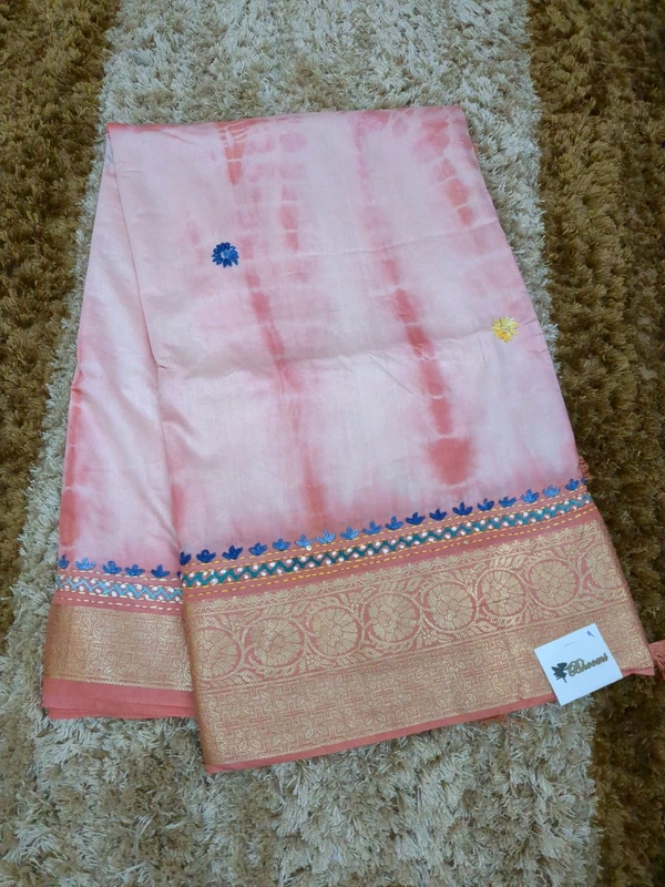 Soft Dola With Hand Work  - White 9