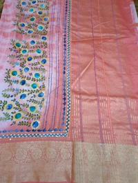 Soft Dola With Hand Work  - White 9