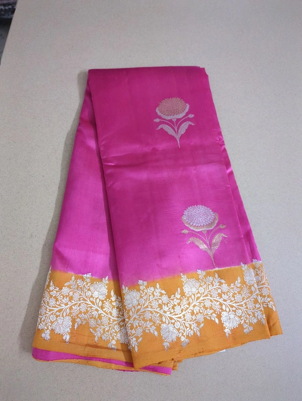 Pure Handloom Raw Mango Pattu Designers  - pink