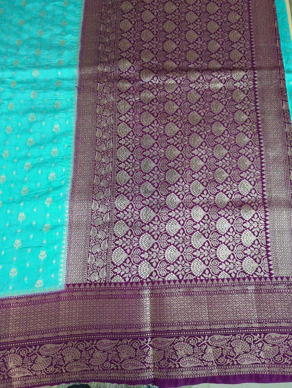 Soft Chiniya Pattu  - sky blue