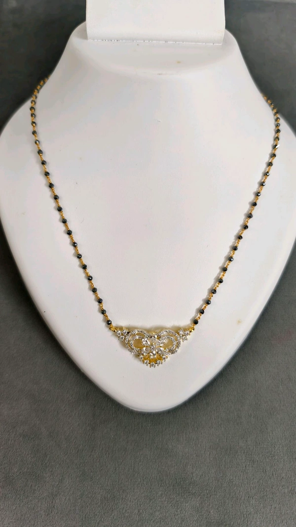Black Diamonds With Diamond Replica Pendant  - White