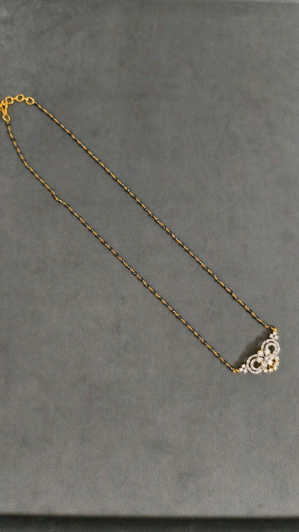 Black Diamonds With Diamond Replica Pendant  - White