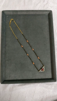 3mm Black Cz's And Corals With Diamond Copy Pendant  - ruby