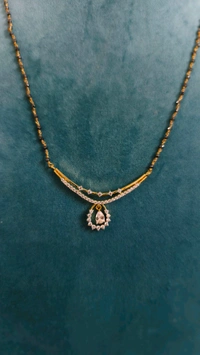 Black Diamonds With Diamond Replica Pendant  - White