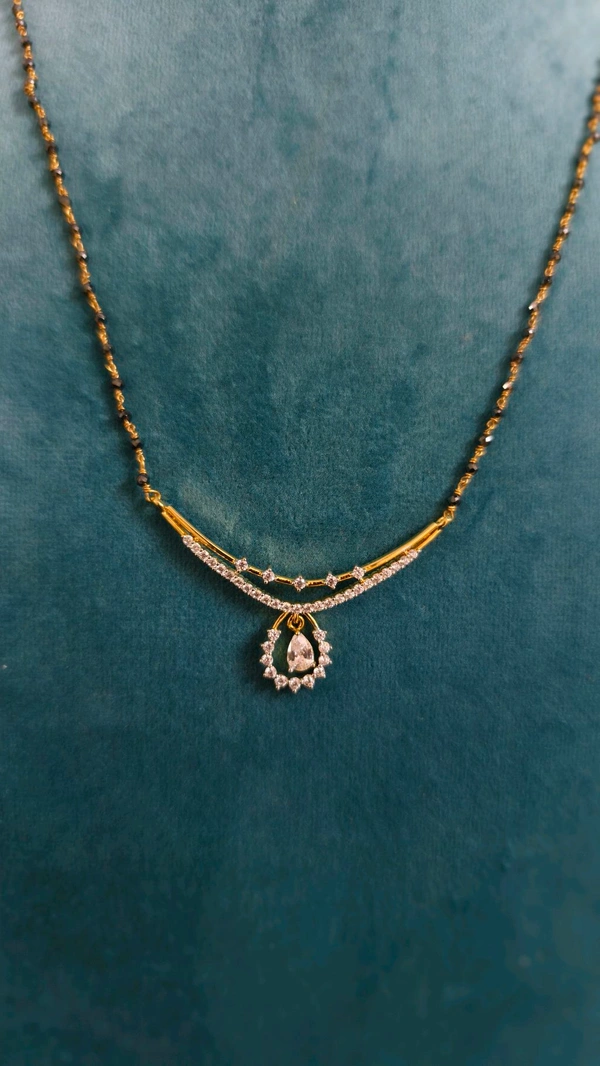 Black Diamonds With Diamond Replica Pendant  - White