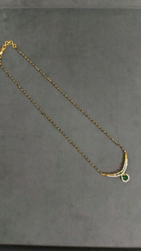 Black Diamonds With Diamond Replica Pendant  - Green