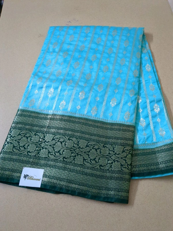 Soft Chiniya Pattu - sky blue