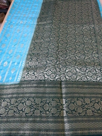 Soft Chiniya Pattu - sky blue