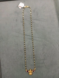 Black Beads Laxmi Pendant  - Red