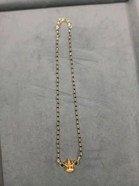 Black Beads Laxmi Pendant  - Green