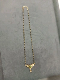 Black Beads With Flower Pendant 
