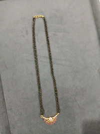 Black Beads With Gold Copy Pendant 