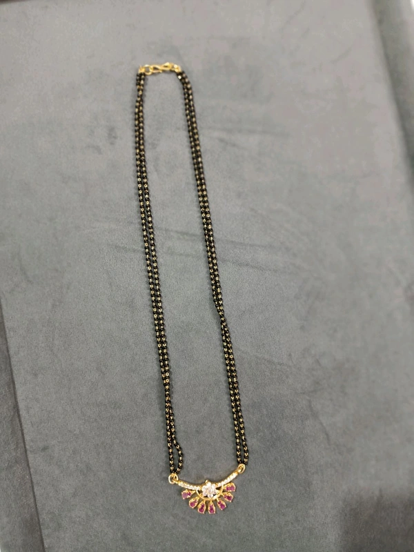 Black Beads With Gold Copy Pendant 