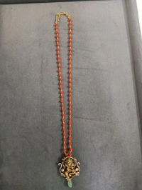 Coral Chain With Ganesh Pendant 